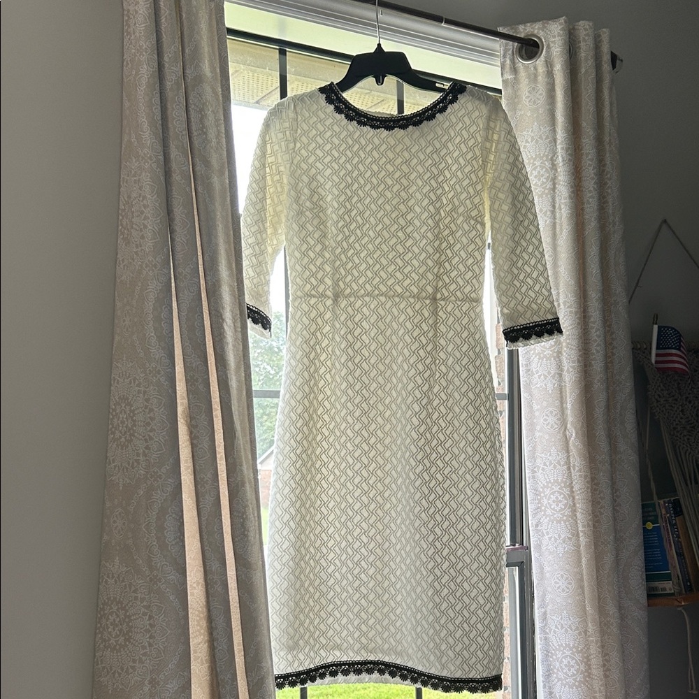 Dainty Jewells White Dress with Black Accents